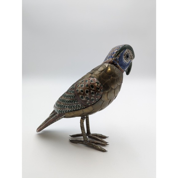 MCM Sergio Bustamante Mixed Metal and Ceramic Parrot Sculpture 7" - Picture 3 of 6
